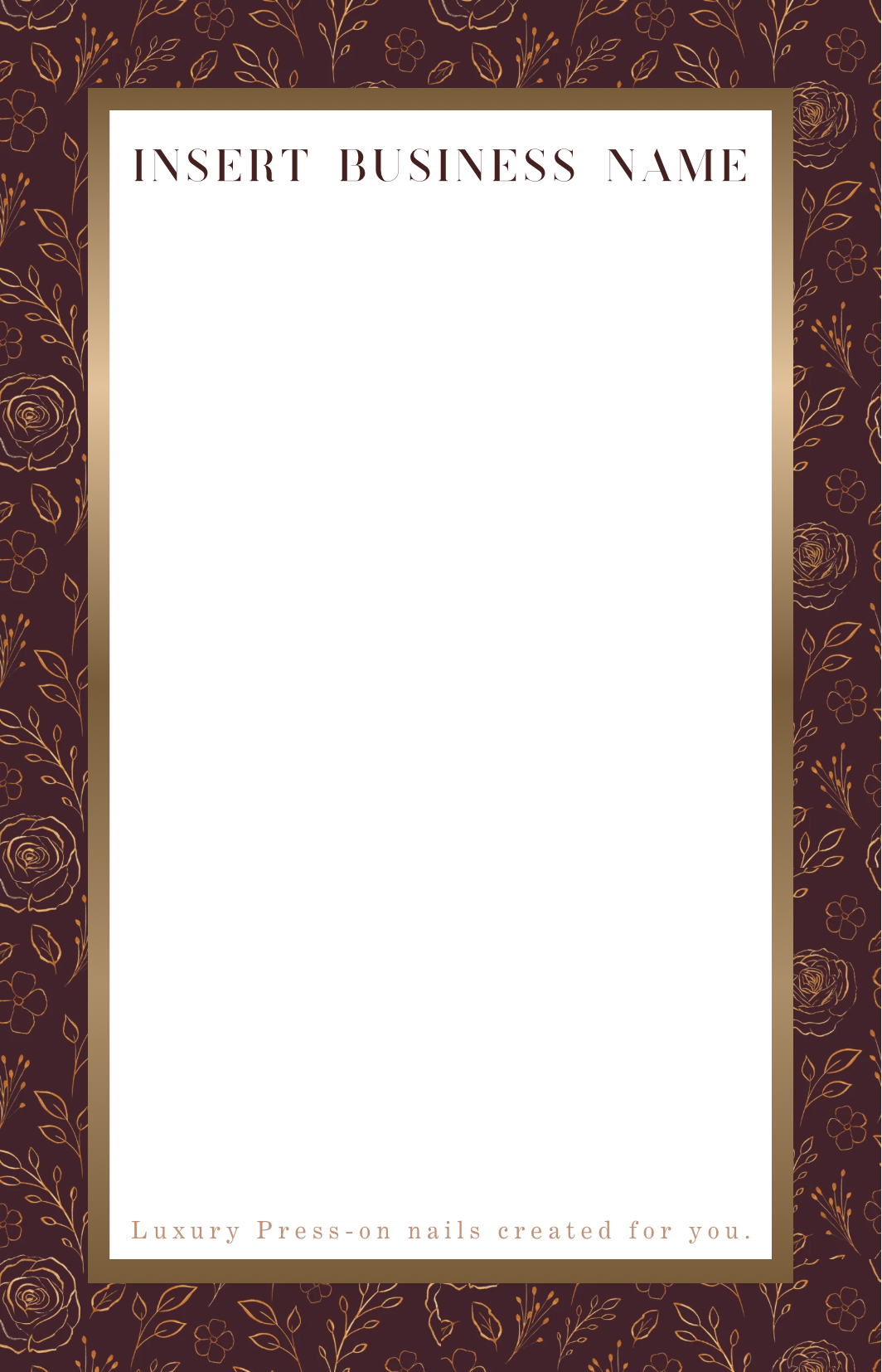 Burgundy Gold Floral Backing Card
