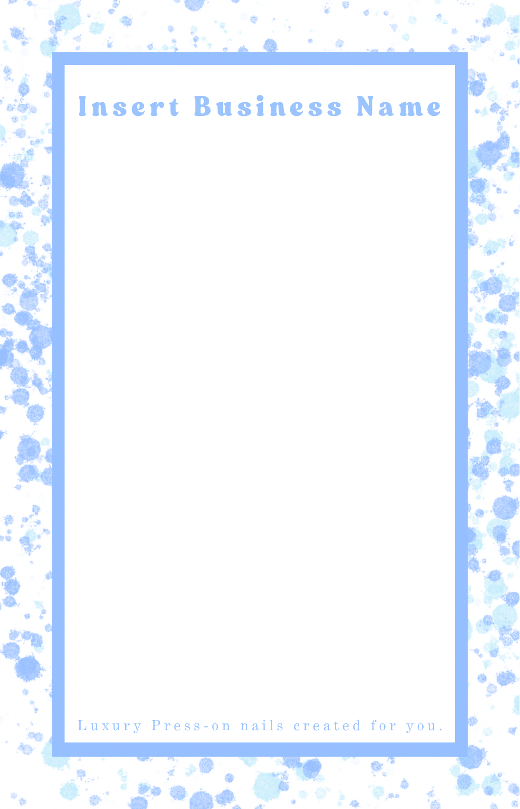 Blue Ink Backing Card